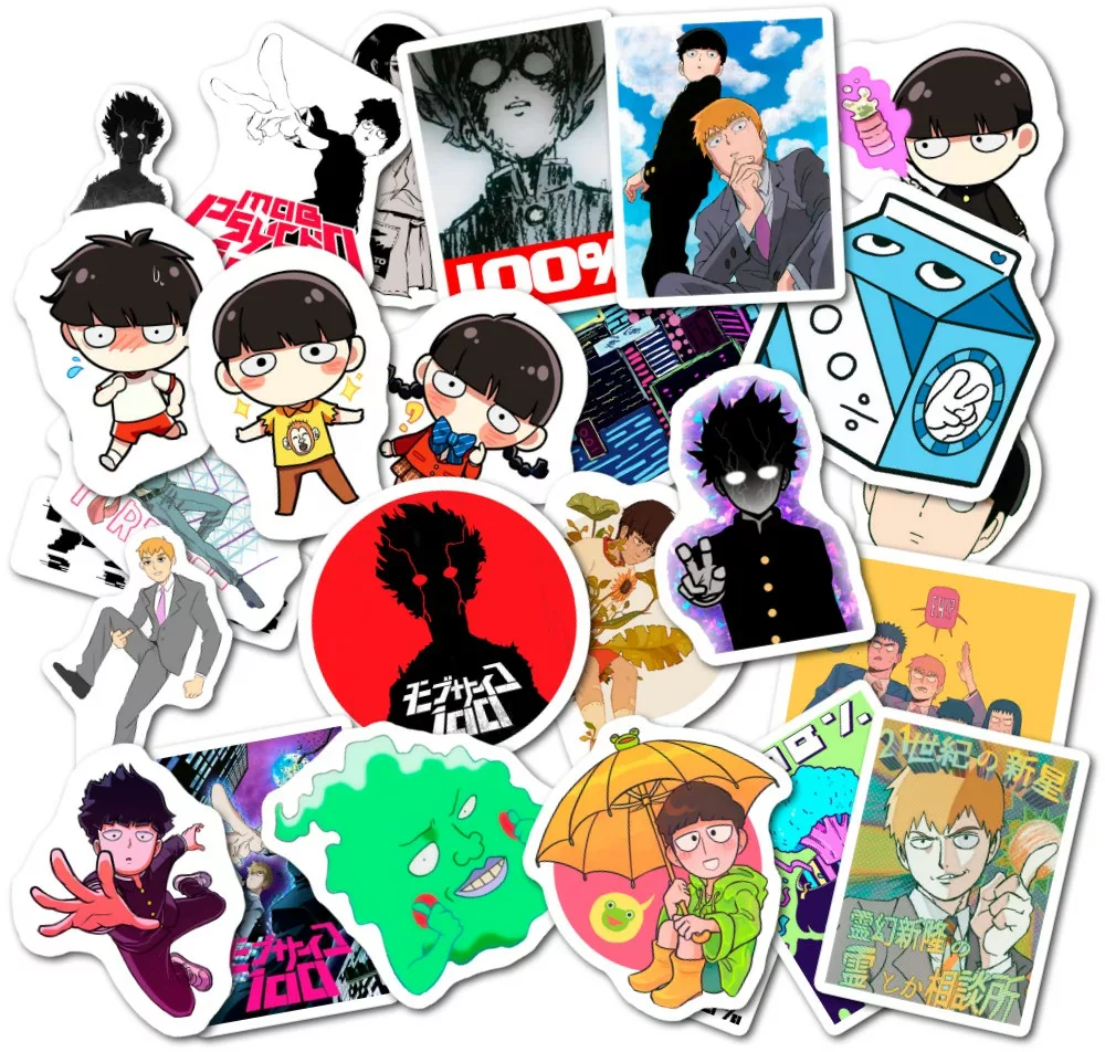 Моб Психо 100 (Mob Psycho 100) - Наклейки на телефон - Sticker Universe